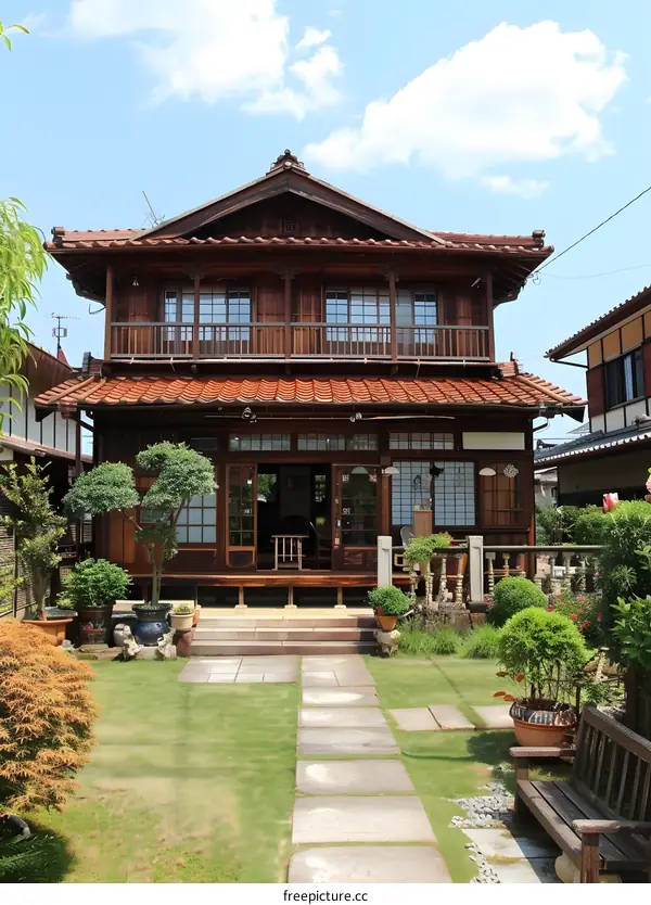 Traditional Japanese House with Garden