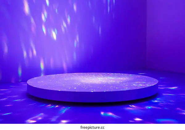 Abstract Purple Stage with Circular Platform