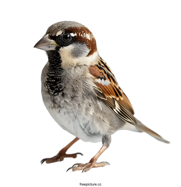 [Transparent Background PNG]House Sparrow on White Background