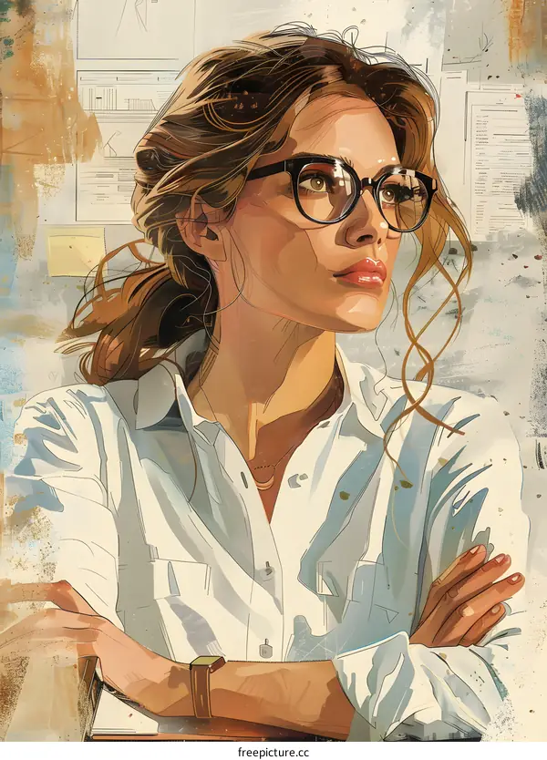 portrait of a beautiful woman wearing glasses
