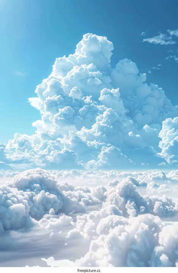 Beautiful Sky with Fluffy Clouds