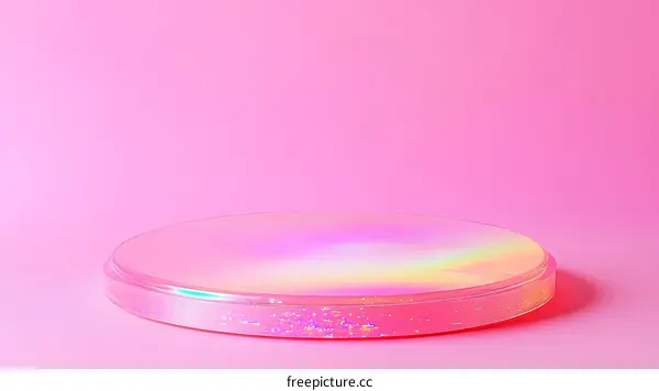 Pink Holographic Product Display Stage