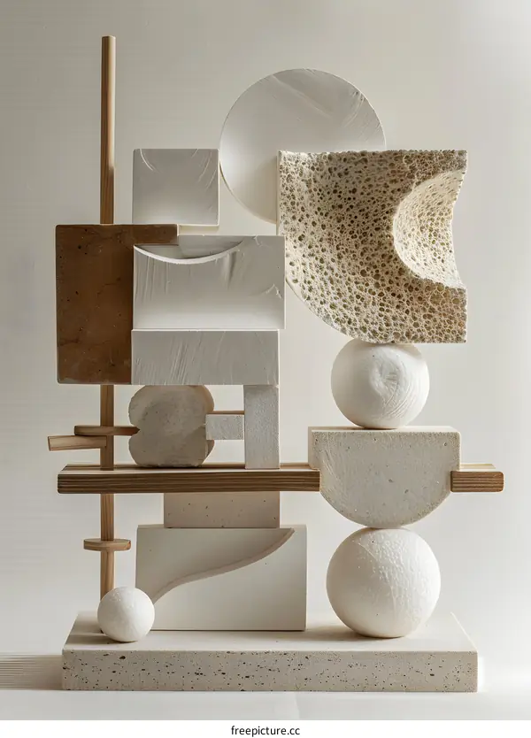 Still life of abstract geometric shapes