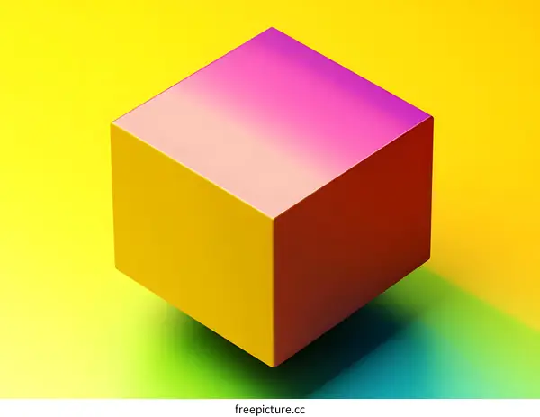 Colorful Cube on Gradient Background