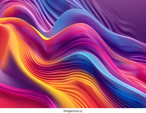 Abstract Colorful Wavy Lines Background