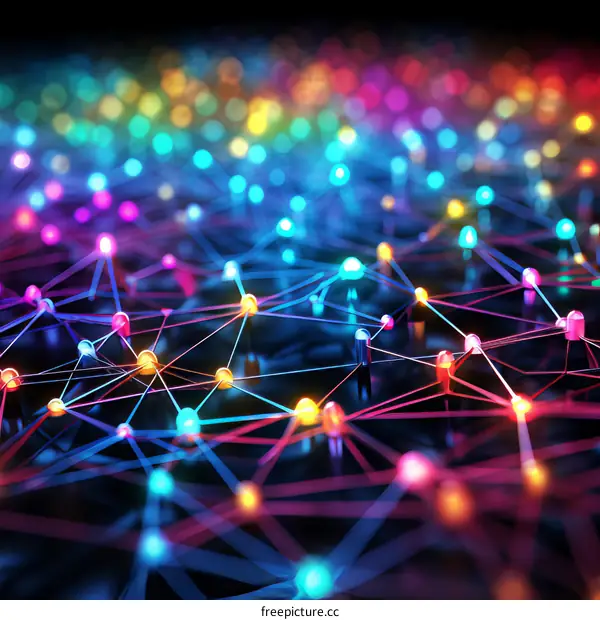 A glowing network of interconnected nodes.