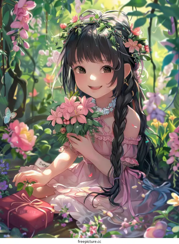Young Girl in a Field of Flowers