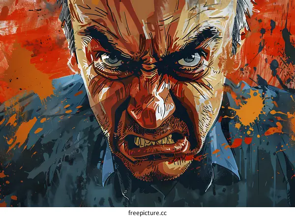 Illustration of an angry man