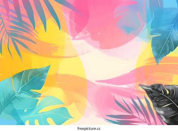 Tropical Leaves Abstract Background Illustration
