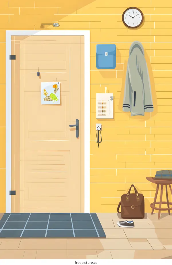 Front Door Entrance of a Home with Brick Wall