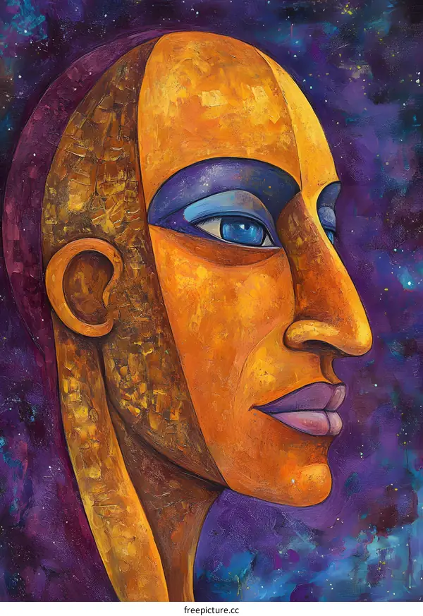 The Golden Face Against the Cosmic Background