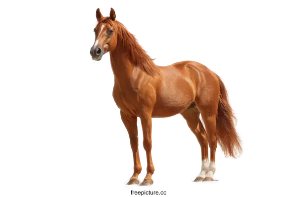 [Transparent Background PNG]Beautiful Horse Portrait on White Background