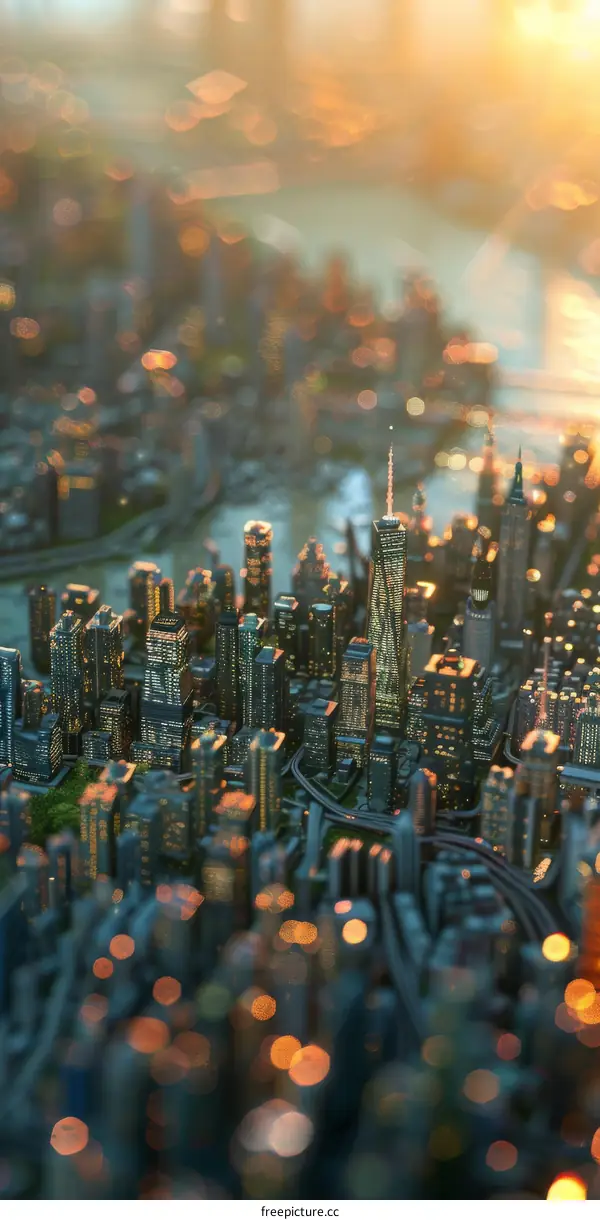 Miniature Cityscape Model of New York