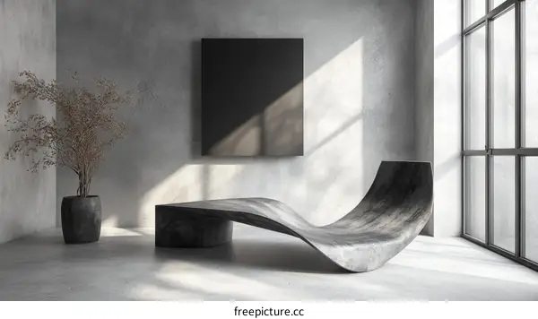 Modern Minimalist Interior Design with Abstract Lounge