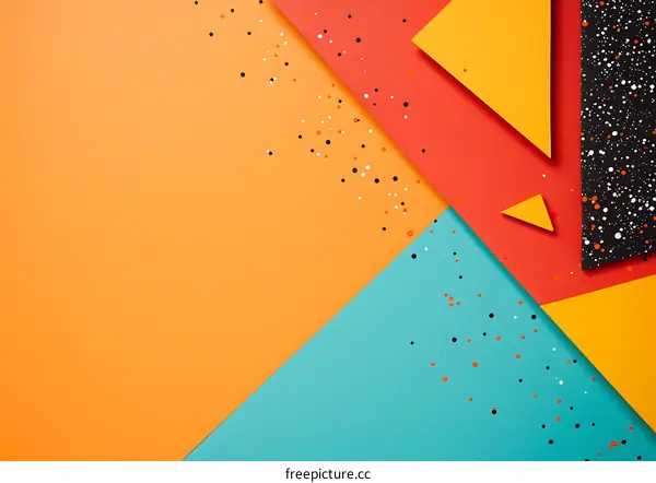 Abstract Geometric Shapes on Colorful Paper