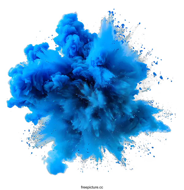 [Transparent Background PNG]Blue powder explosion