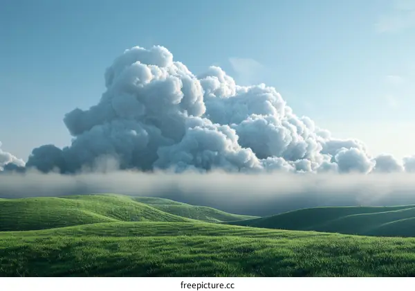 Awesome clouds over verdant hills