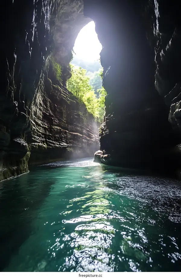 Light Shining Through a Cave Opening