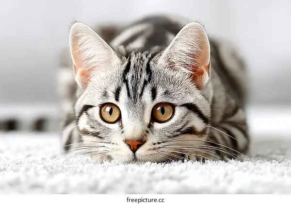 Close Up of a Grey Striped Kitten