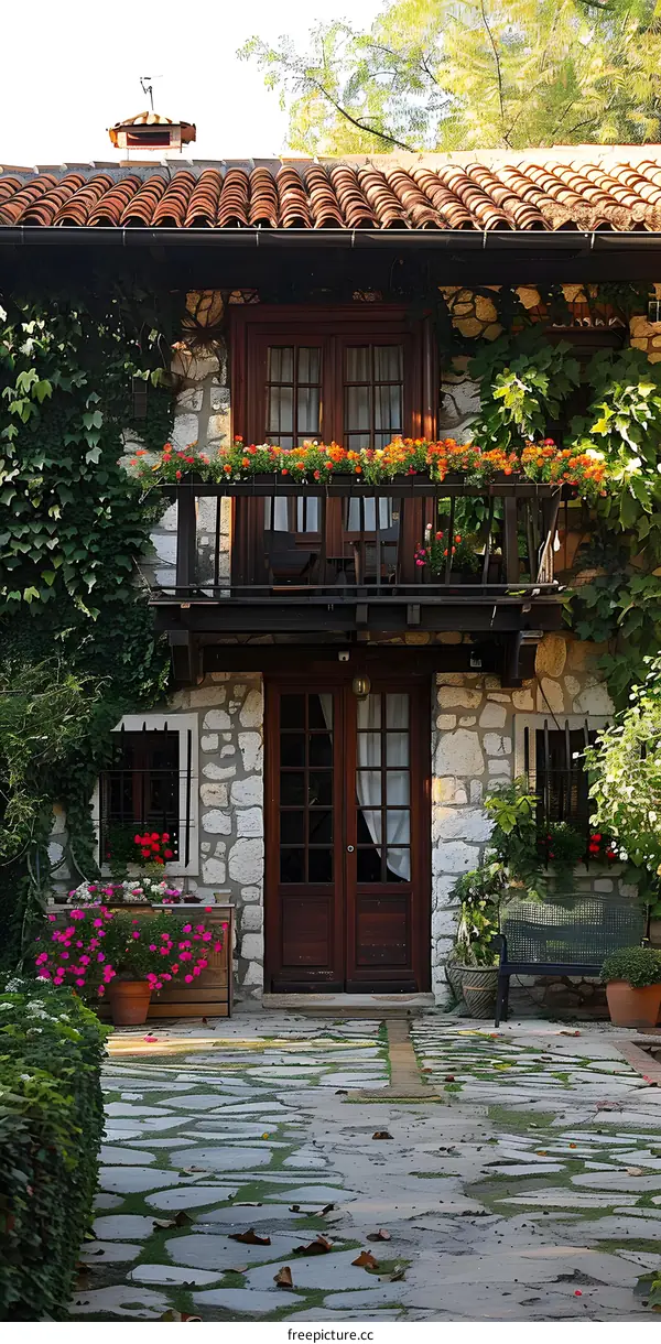 Charming Stone House with Balcony and Garden