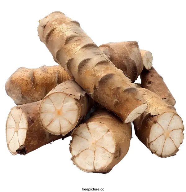 [Transparent Background PNG]Close-up of a pile of burdock roots