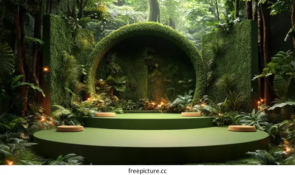Tropical Forest Stage Setting Design Illustration