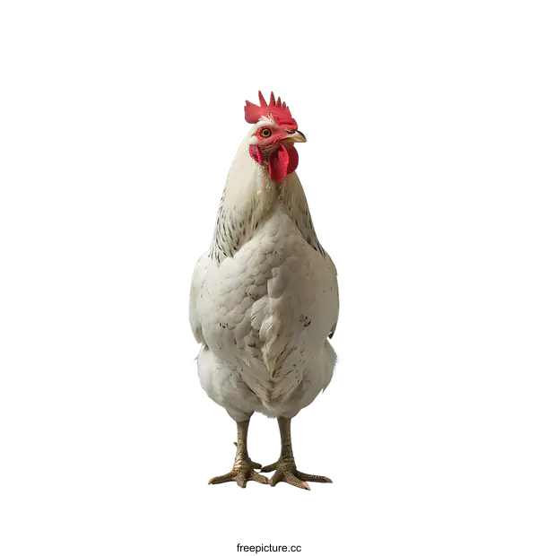 [Transparent Background PNG]White Rooster on Gray Background