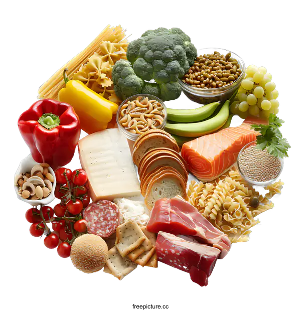 [Transparent Background PNG]Healthy Food Group Composition With Various Food Types