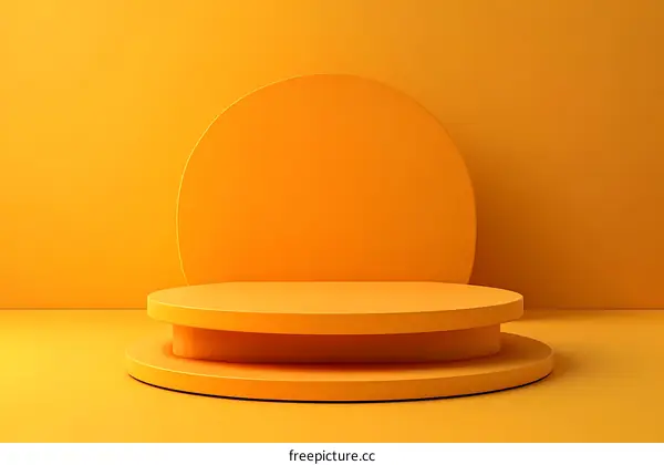 Abstract Geometric Orange Product Display