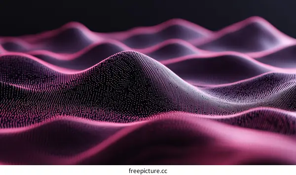 Abstract Wave Pattern Design in Pink and Dark Tones