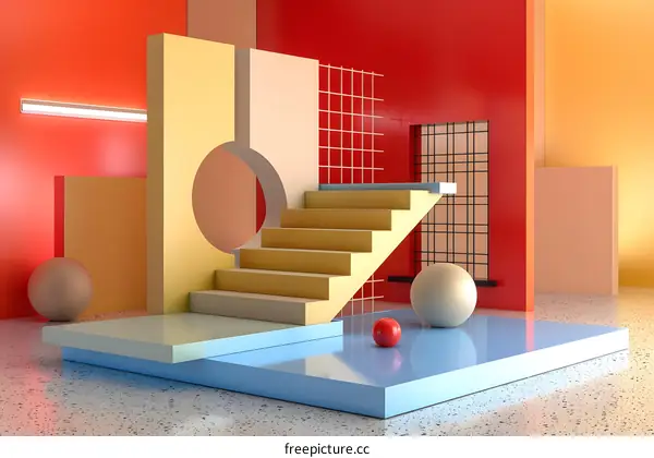 Abstract Geometric Shapes Minimalist Interior Design