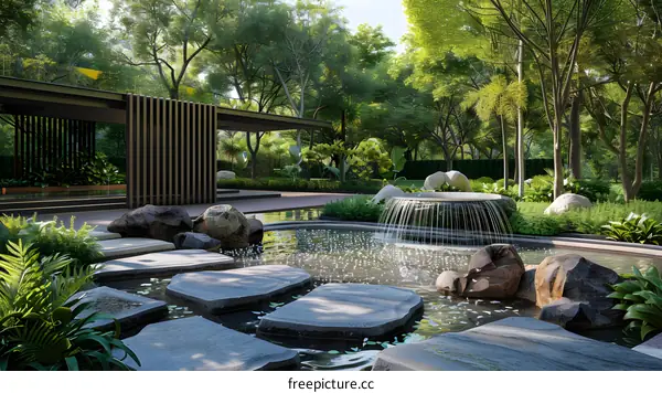 The landscape design of the garden