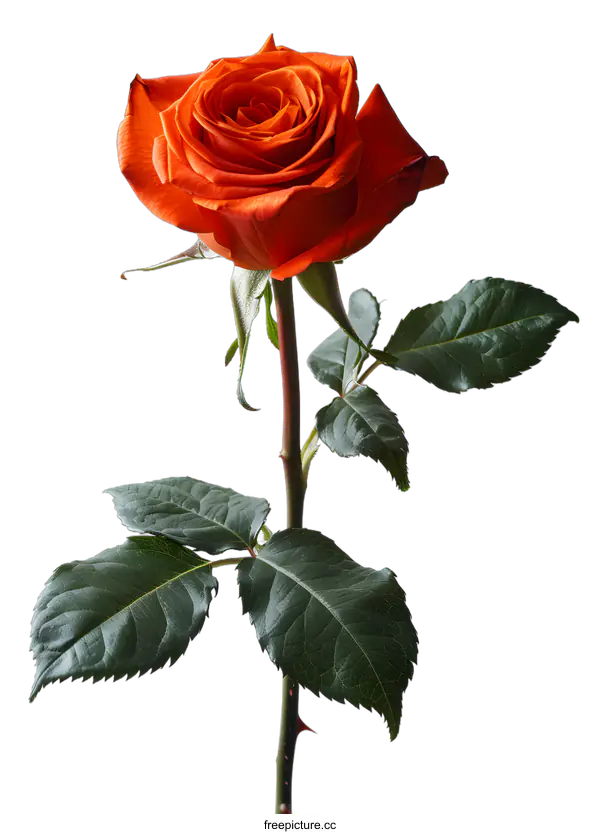 [Transparent Background PNG]single red rose on white background