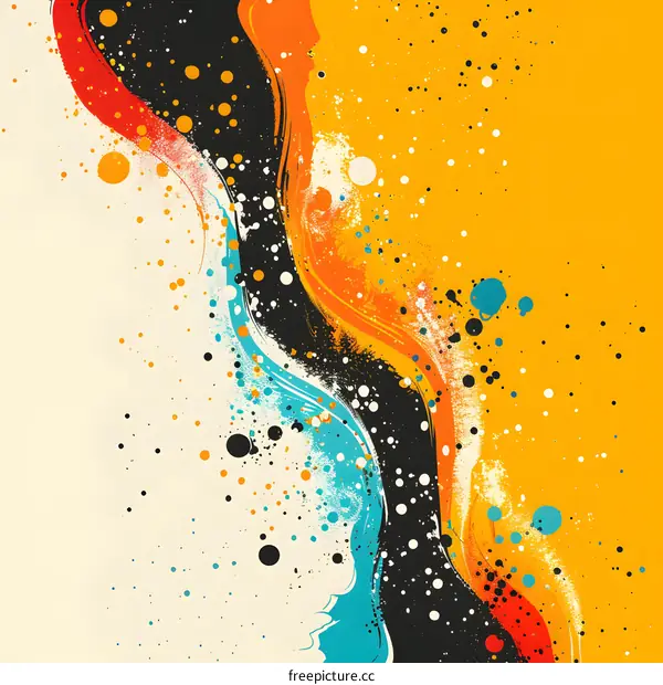 Abstract Colorful Background With Paint Splashes