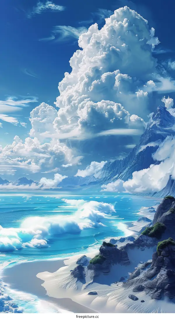 Stunning Cloud-filled Coastal Scene