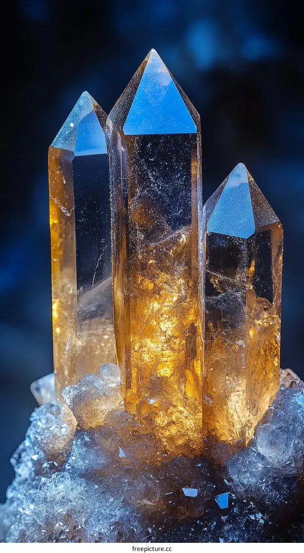 Close Up of Sparkling Quartz Crystal Cluster