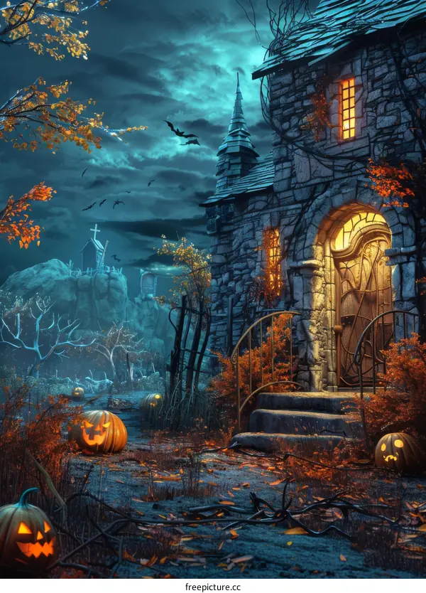 Spooky Halloween Night Haunted House