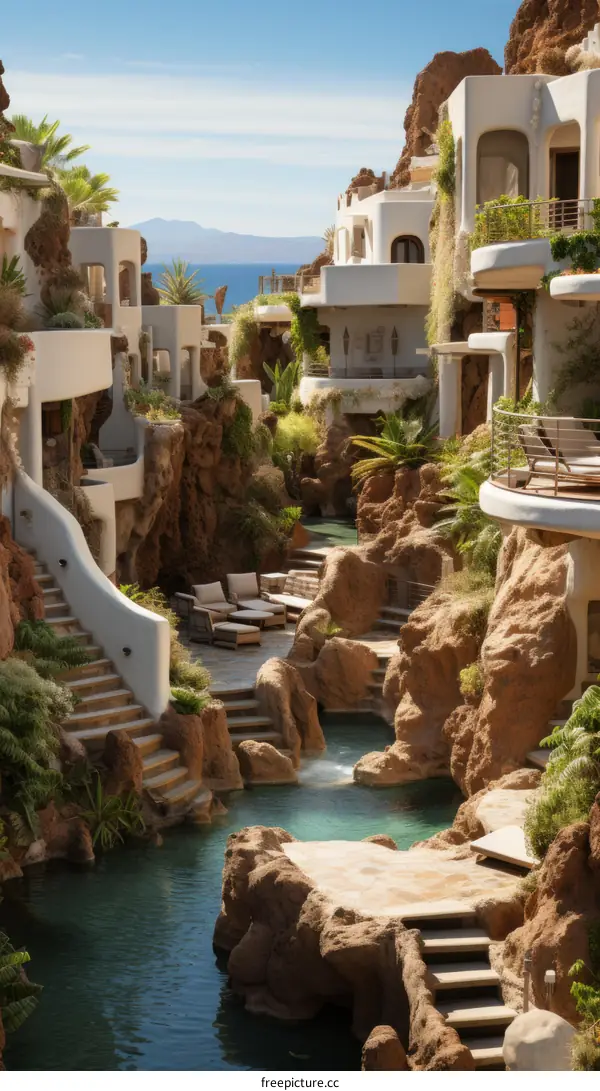 Stunning Mediterranean Oasis Resort with Private Beach and Pool