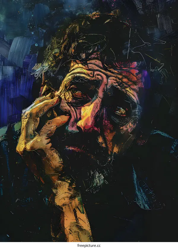 colorful portrait of a man