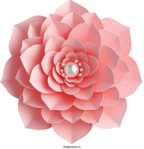 [Transparent Background PNG]Beautiful Pink Paper Flower Decoration