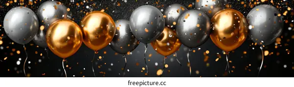 Celebration Balloons in Gold and Silver