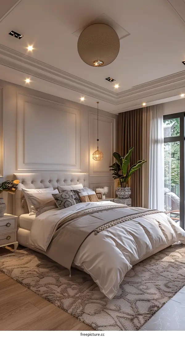Elegant Beige Bedroom Interior Design
