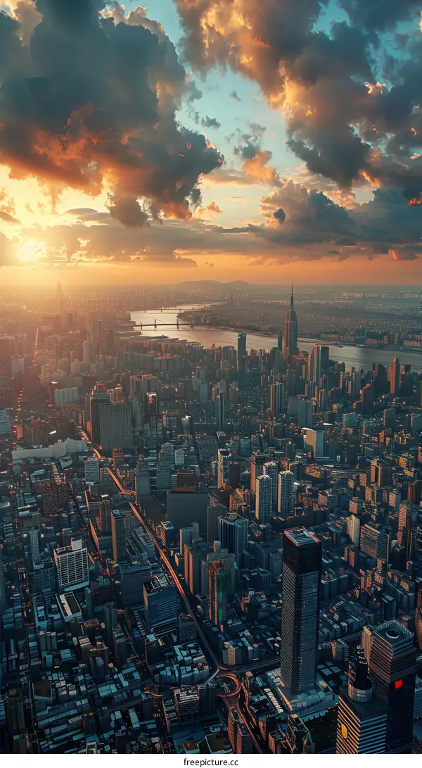 New York City Skyline at Sunset