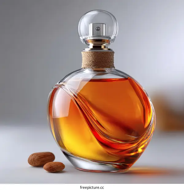 Elegant Amber Perfume Bottle Design