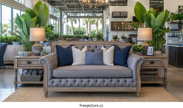 Modern Gray Sofa Set in a Bright Interior Space