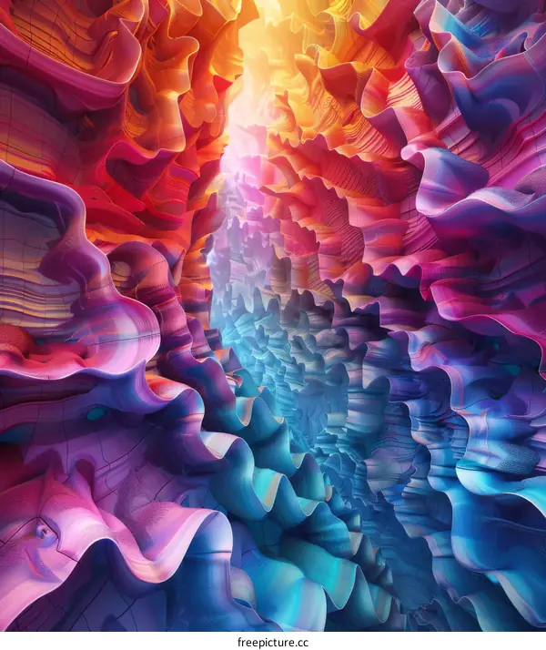 Mesmerizing Abstract Painting with Dynamic Color Waves