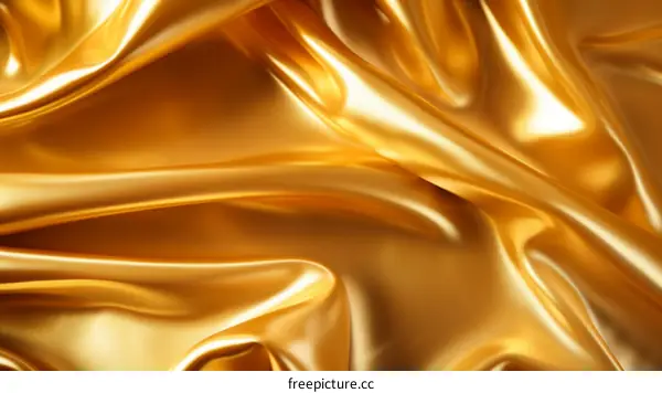 Golden silk fabric with waves