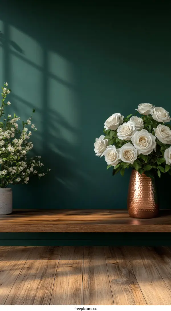 Elegant Empty Display Scene with Roses