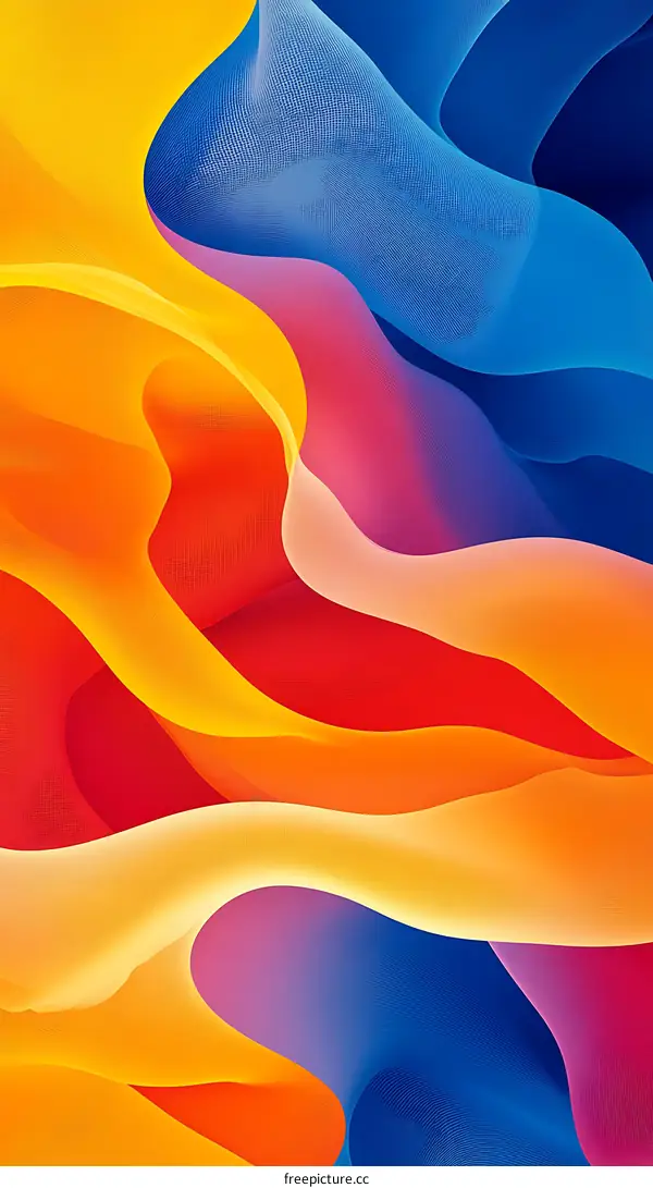 Abstract Background with Vibrant Colors and Wavy Lines