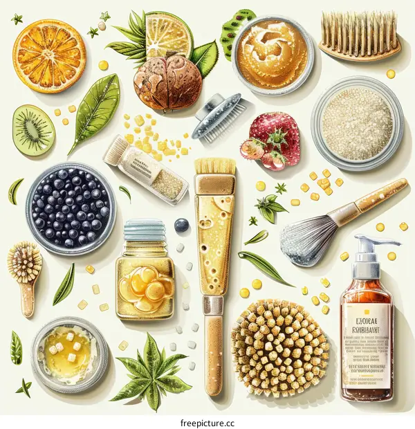 Beauty and cosmetics products background